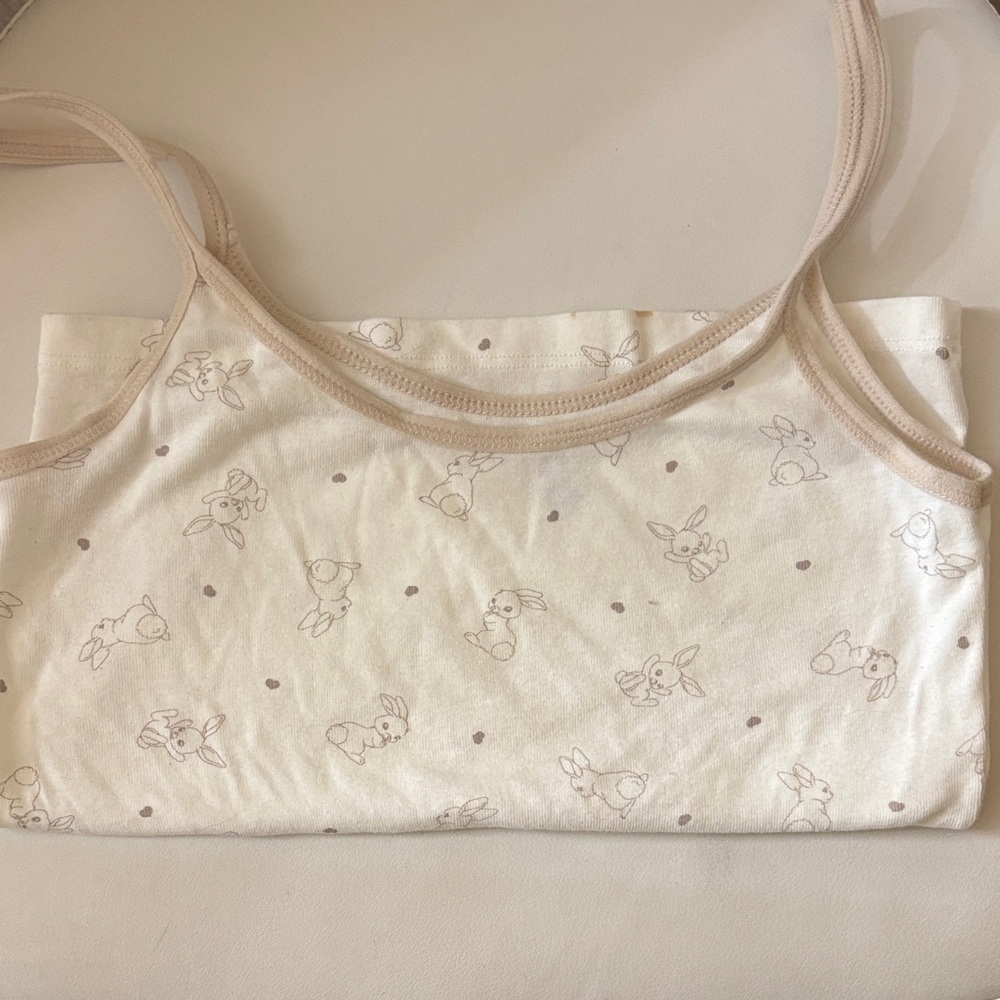 Brandy Melville Cream Bunny Print Tank